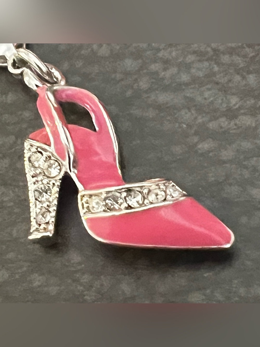 Women's Pink Rhinestone Accent Slingback Pump - for a charm bracelet